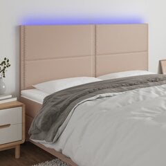 vidaXL LED-voodipeats, Cappuccino, 180x5x118/128 cm, kunstnahk цена и информация | Кровати | kaup24.ee