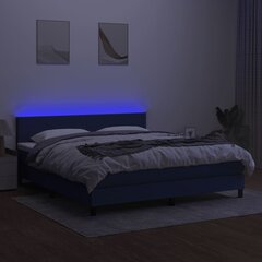 vidaXL kontinentaalvoodi madrats ja LED, sinine, 160x200 cm, kangas hind ja info | Voodid | kaup24.ee