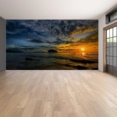 Päikeseloojangu pildiga tapeet mere ääres, kauni maastikuga tapeet - 390 x 280 cm hind ja info | Seinakleebised | kaup24.ee