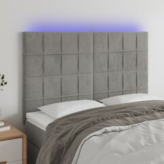 vidaXL LED-voodipeats, helehall, 144x5x118/128 cm, samet hind ja info | Voodid | kaup24.ee