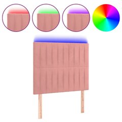 vidaXL LED-voodipeats, roosa, 100x5x118/128 cm, samet цена и информация | Кровати | kaup24.ee
