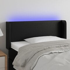 vidaXL LED-voodipeats, must, 93x16x78/88 cm, kunstnahk цена и информация | Кровати | kaup24.ee