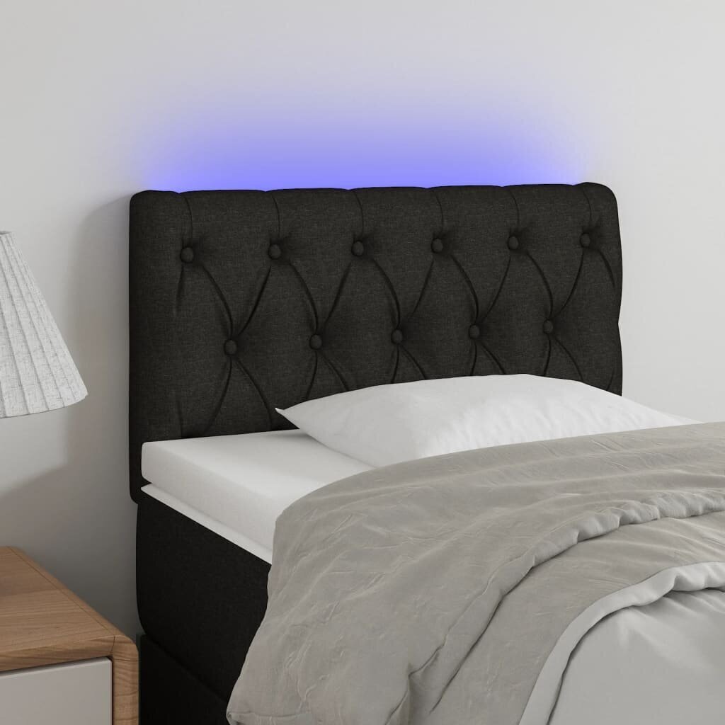 vidaXL LED-voodipeats, must, 80x7x78/88 cm, kangas hind ja info | Voodid | kaup24.ee