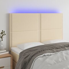 vidaXL LED-voodipeats, kreemjas, 144x5x118/128 cm, kangas цена и информация | Кровати | kaup24.ee