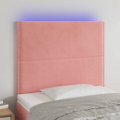 vidaXL LED-voodipeats, roosa, 80x5x118/128 cm, samet hind ja info | Voodid | kaup24.ee