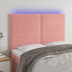 vidaXL LED-voodipeats, roosa, 144x5x118/128 cm, samet hind ja info | Voodid | kaup24.ee