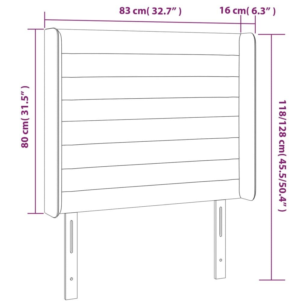 vidaXL LED-voodipeats, tumesinine, 83x16x118/128 cm, samet hind ja info | Voodid | kaup24.ee