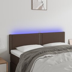 vidaXL LED-voodipeats, pruun, 144x5x78/88 cm kunstnahk цена и информация | Кровати | kaup24.ee