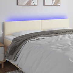 vidaXL LED-voodipeats, kreemjas, 180x5x78/88 cm, kunstnahk цена и информация | Кровати | kaup24.ee
