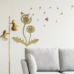 Kuldne vinüülist seinakleebis Dandelion Botanical, sisekujundus – 96 x 140 cm цена и информация | Декоративные наклейки | kaup24.ee