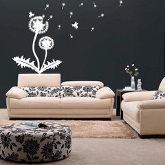 Valge vinüülist seinakleebis Dandelion Botanical, sisekujundus - 96 x 140 cm цена и информация | Декоративные наклейки | kaup24.ee