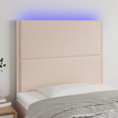 vidaXL LED-voodipeats, Cappuccino, 90x5x118/128 cm, kunstnahk цена и информация | Кровати | kaup24.ee