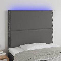 vidaXL LED-voodipeats, must, 80x5x118/128 cm, kunstnahk hind ja info | Voodid | kaup24.ee