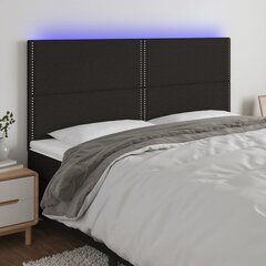 vidaXL LED-voodipeats, must, 160x5x118/128 cm, kangas цена и информация | Кровати | kaup24.ee