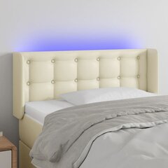 vidaXL LED-voodipeats, kreemjas, 93x16x78/88 cm, kunstnahk hind ja info | Voodid | kaup24.ee