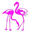 Виниловая наклейка на стену Розовые фламинго Стикер с птицами Декор интерьера - 100 х 100 см
