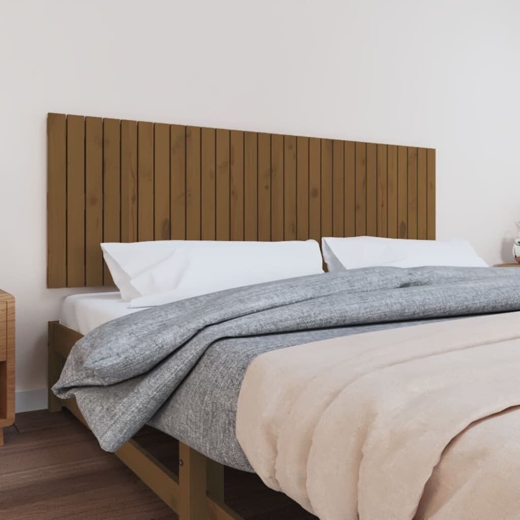 vidaXL seinale kinnitatav voodipeats, meepruun, 185x3x60 cm, männipuit hind ja info | Voodid | kaup24.ee