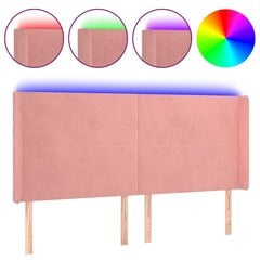 vidaXL LED-voodipeats, roosa, 203x16x118/128 cm, samet hind ja info | Voodid | kaup24.ee