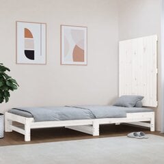 vidaXL seinale kinnitatav voodipeats, valge, 127,5x3x90 cm, männipuit hind ja info | Voodid | kaup24.ee