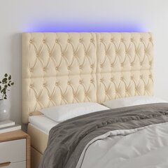 vidaXL LED-voodipeats, kreemjas, 160x7x118/128 cm, kangas hind ja info | Voodid | kaup24.ee