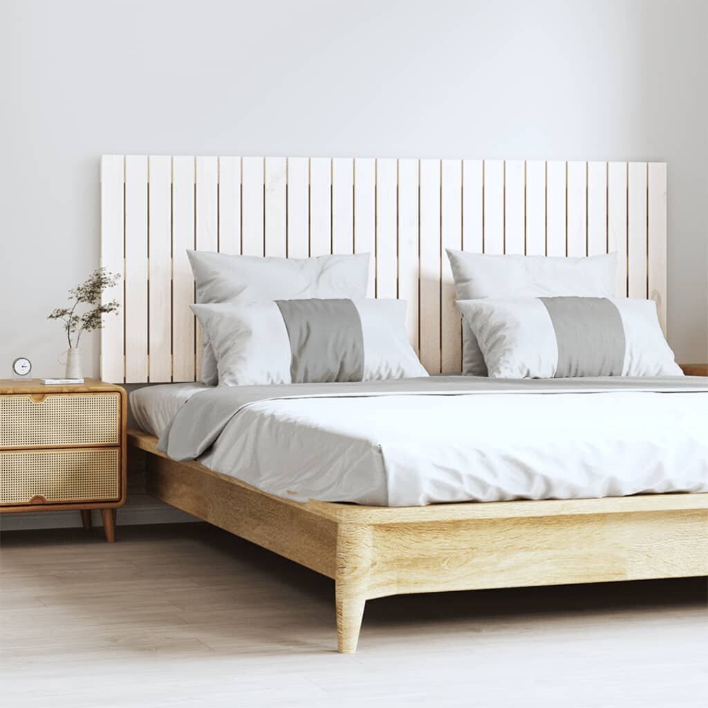 vidaXL seinale kinnitatav voodipeats, valge, 166x3x60 cm, männipuit hind ja info | Voodid | kaup24.ee