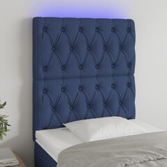 vidaXL LED-voodipeats, sinine, 80x7x118/128 cm, kangas hind ja info | Voodid | kaup24.ee