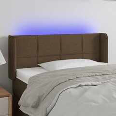 vidaXL LED-voodipeats, tumepruun, 103x16x78/88 cm, kangas цена и информация | Кровати | kaup24.ee