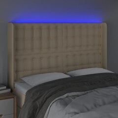 vidaXL LED-voodipeats, kreemjas, 147x16x118/128 cm, kangas hind ja info | Voodid | kaup24.ee