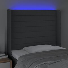 vidaXL LED-voodipeats, tumehall, 83x16x118/128 cm, kangas hind ja info | Voodid | kaup24.ee