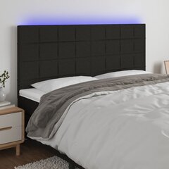 vidaXL LED-voodipeats, must, 200x5x118/128 cm, kangas hind ja info | Voodid | kaup24.ee