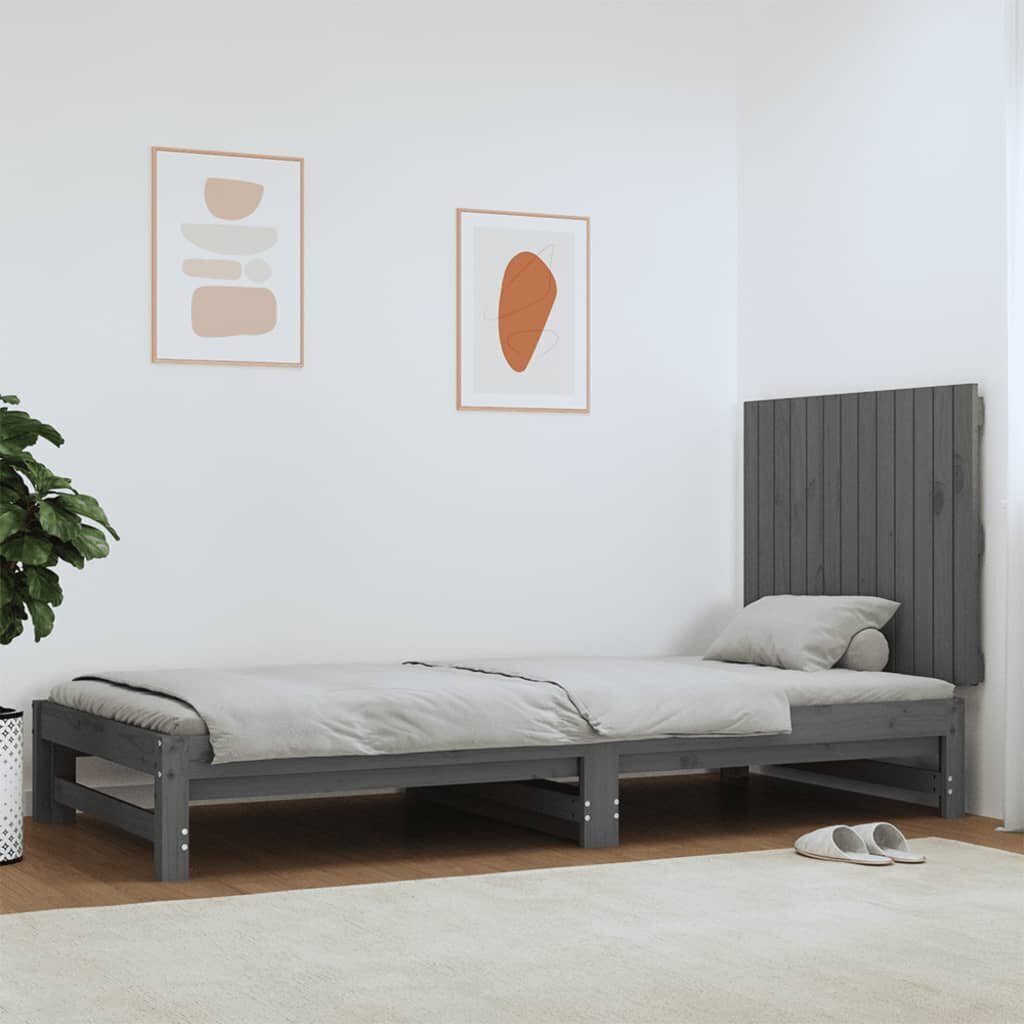 vidaXL seinale kinnitatav voodipeats, hall, 82,5x3x60 cm, männipuit hind ja info | Voodid | kaup24.ee
