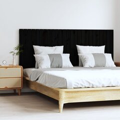 vidaXL seinale kinnitatav voodipeats, must, 159,5x3x60 cm, männipuit hind ja info | Voodid | kaup24.ee