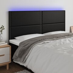 vidaXL LED-voodipeats, must, 180x5x118/128 cm, kunstnahk hind ja info | Voodid | kaup24.ee