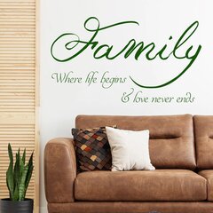 Roheline vinüülist seinakleebis perele, koduse sisekujundusega - 120 x 71 cm hind ja info | Seinakleebised | kaup24.ee