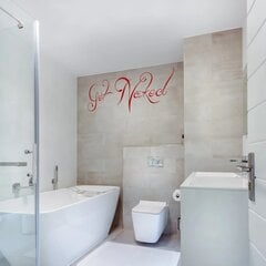 Punane vinüülist tekstiga seinakleebis vannituppa - 100 X 38 cm hind ja info | Seinakleebised | kaup24.ee