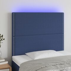 vidaXL LED-voodipeats, sinine, 100x5x118/128 cm, kangas цена и информация | Кровати | kaup24.ee