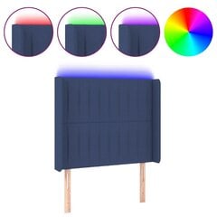 vidaXL LED-voodipeats, sinine, 83x16x118/128 cm, kangas hind ja info | Voodid | kaup24.ee