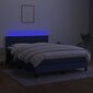 vidaXL kontinentaalvoodi madrats ja LED, sinine, 140x190 cm, kangas hind ja info | Voodid | kaup24.ee