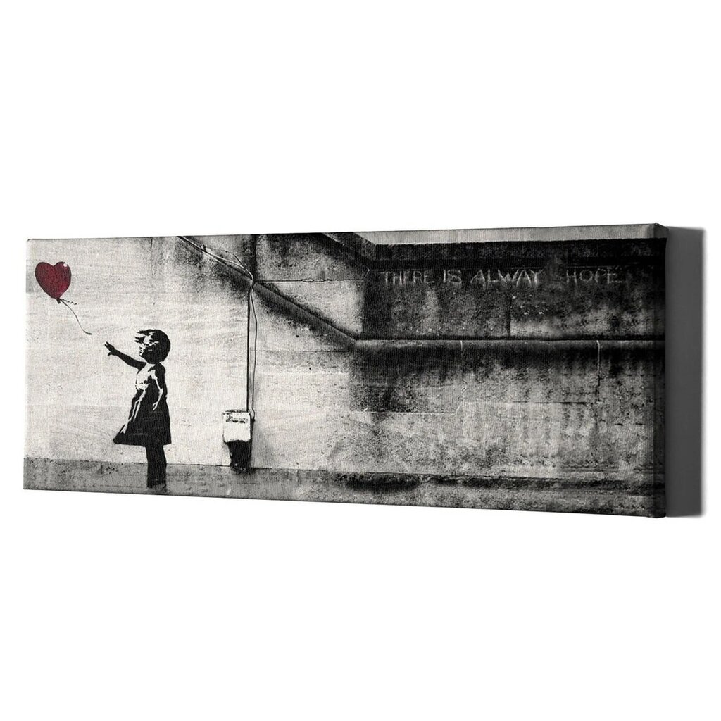 Seinapildi lõuend, Banksy grafiti, õhupalliga tüdruk, stiilne dekoor - 100 x 40 cm hind ja info | Seinapildid | kaup24.ee