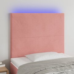 vidaXL LED-voodipeats, roosa, 100x5x118/128 cm, samet hind ja info | Voodid | kaup24.ee