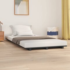 Каркас кровати, серый, 75x190см, массив дерева, односпальный цена и информация | Кровати | kaup24.ee
