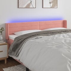vidaXL LED-voodipeats, roosa, 183x16x78/88 cm, samet hind ja info | Voodid | kaup24.ee