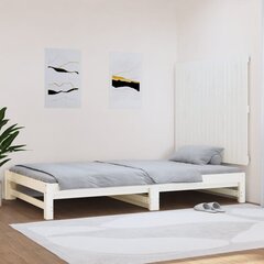 vidaXL seinale kinnitatav voodipeats, valge, 108x3x90 cm, männipuit hind ja info | Voodid | kaup24.ee