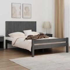 vidaXL seinale kinnitatav voodipeats, hall, 140x3x60 cm, männipuit hind ja info | Voodid | kaup24.ee