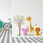 Vinüülist seinakleebised loomad ja puud, džungel, lastetuppa - 140 x 100 cm hind ja info | Seinakleebised | kaup24.ee