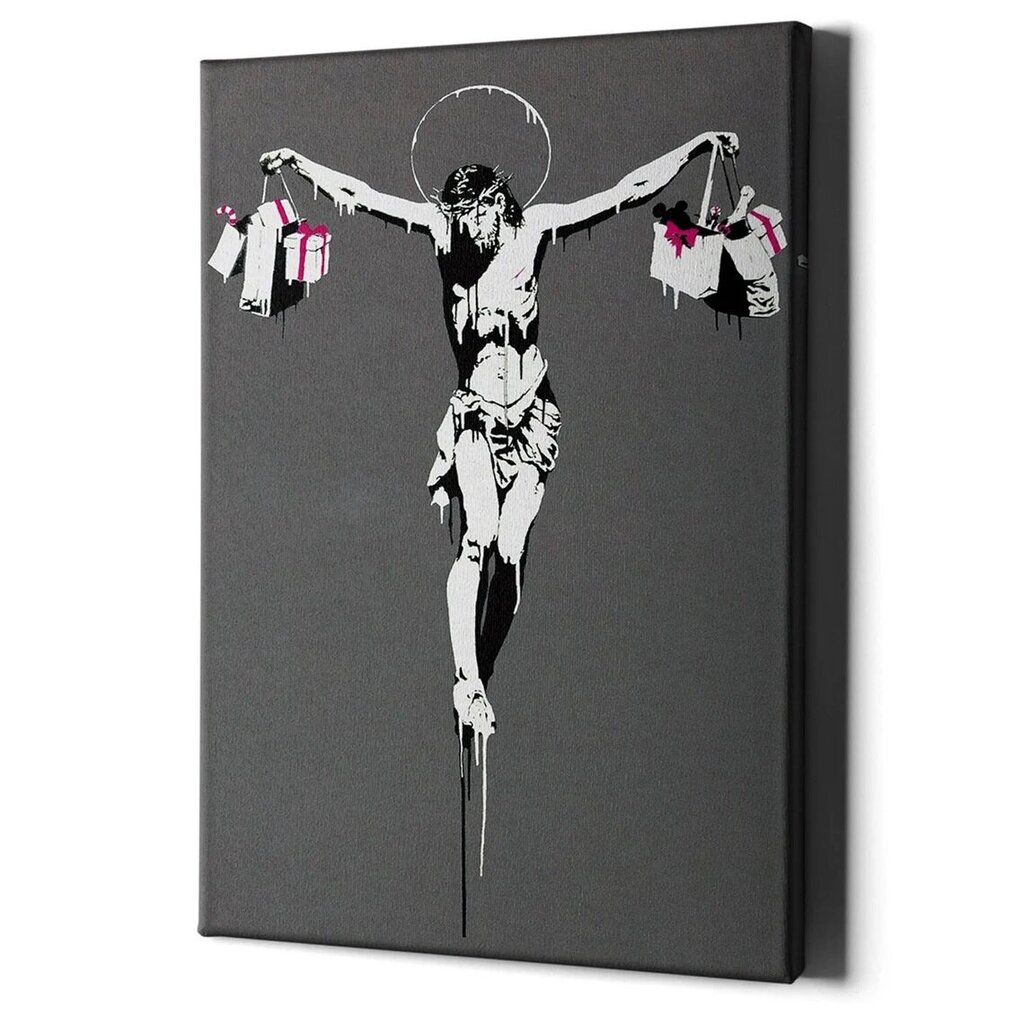 Seinatrükk Lõuend Banksy Graffiti Shopping Jesus, stiilne – 100 x 60 cm цена и информация | Seinapildid | kaup24.ee