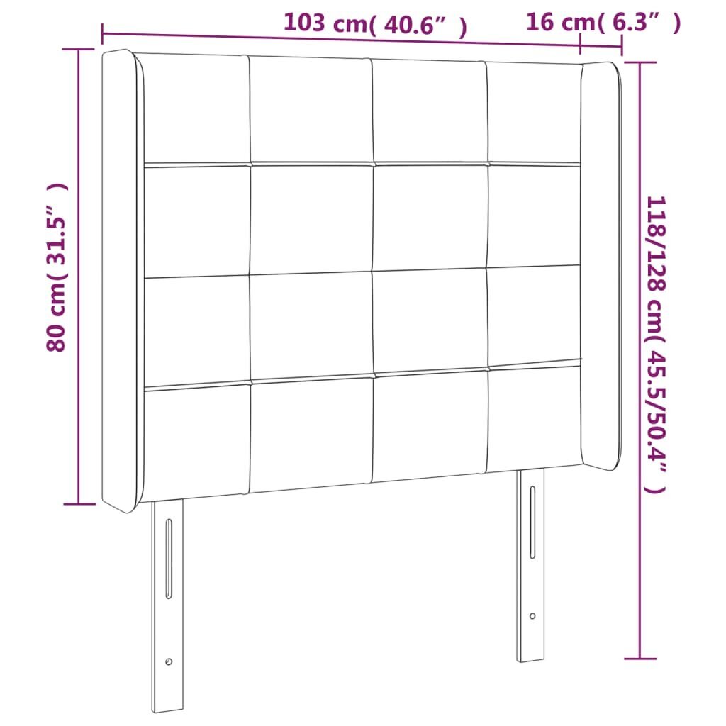 vidaXL LED-voodipeats, roosa, 103x16x118/128 cm, samet цена и информация | Voodid | kaup24.ee