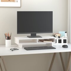 vidaXL monitorialus, valge, 60 x 27 x 14 cm, männipuit цена и информация | Кронштейны для монитора | kaup24.ee