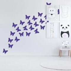 Vinüülist seinakleebis Purple Butterflies - 24 tk цена и информация | Декоративные наклейки | kaup24.ee