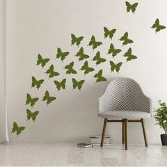 Vinüülist seinakleebis Green Butterflies - 24 tk цена и информация | Декоративные наклейки | kaup24.ee